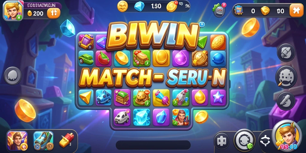 Tampilan gameplay seru di BIWIN dengan elemen Match-3 yang menantang.