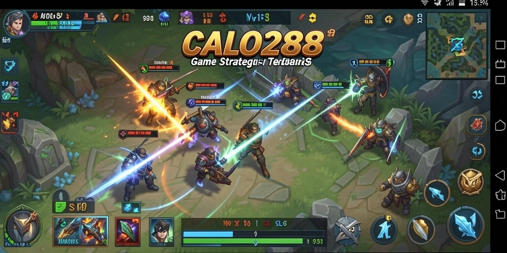 Tampilan gameplay menegangkan di CALO288 dengan pertempuran strategis yang intens.