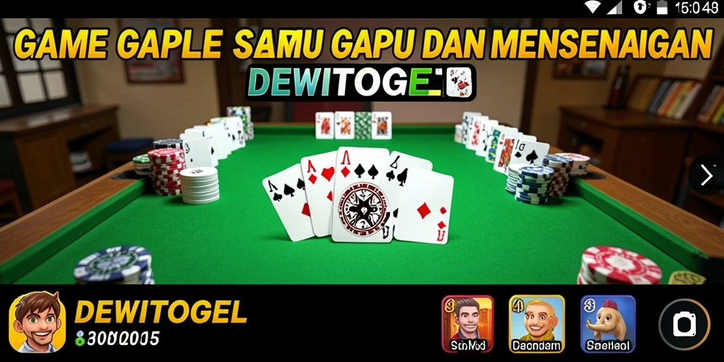Tampilan menarik dari gameplay Gaple di DEWITOGEL.