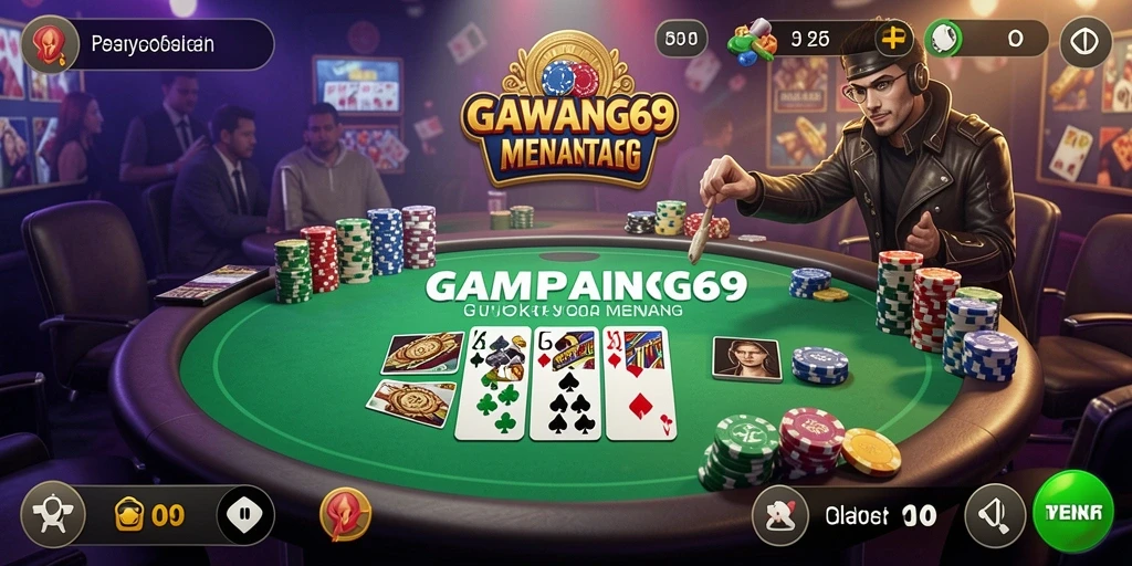 Screenshot GAWANG69 menunjukkan suasana permainan Poker yang seru.