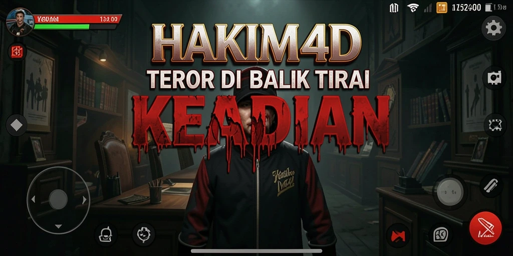Tampilan gameplay mencekam HAKIM4D dengan suasana menyeramkan.