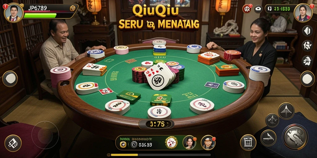 Screenshot utama menunjukkan gameplay QiuQiu yang menarik.