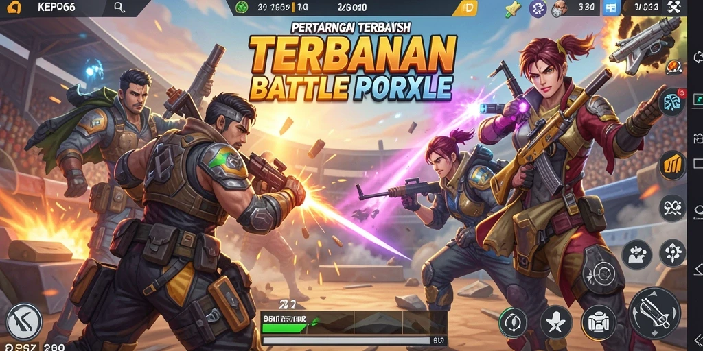 Screenshot KEPO66 menampilkan pemain dalam aksi di medan perang Battle Royale.