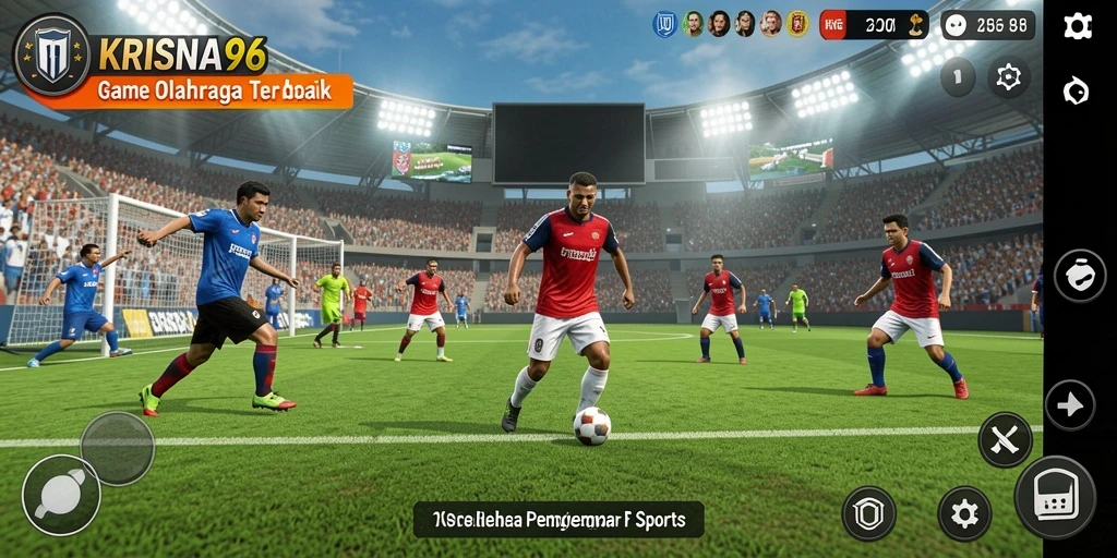 Tampilan gameplay KRISNA96 saat pertandingan olahraga yang seru.