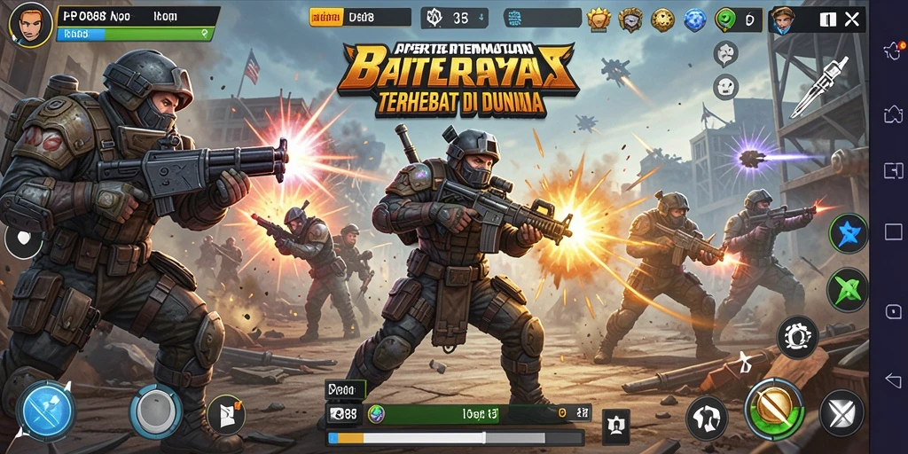 Tampilan gameplay LPO88 menunjukkan aksi seru dalam pertempuran Battle Royale.