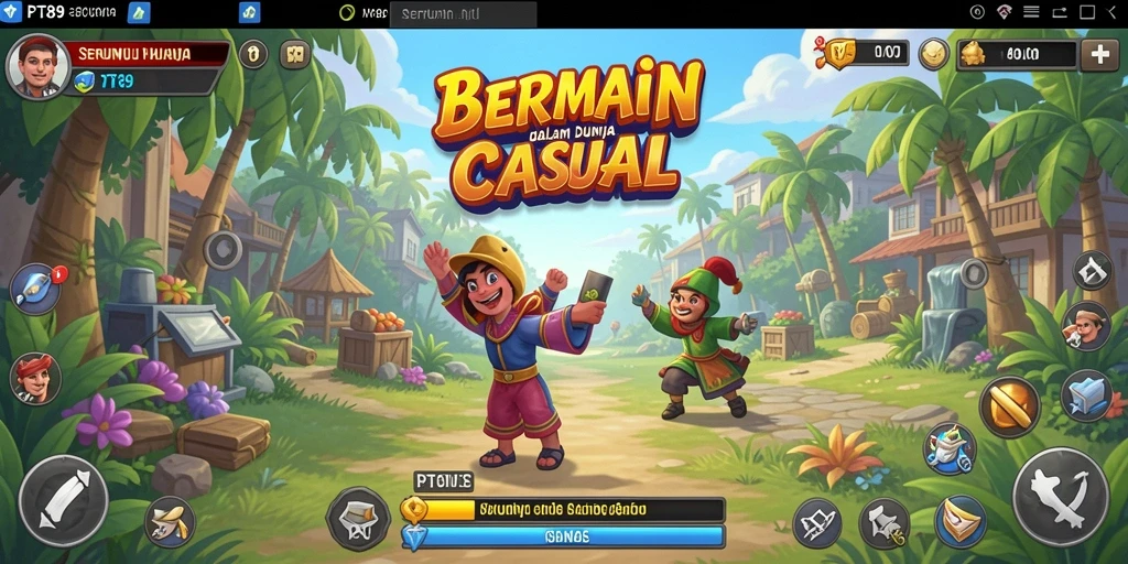 Tampilan seru gameplay PT89 yang penuh warna.