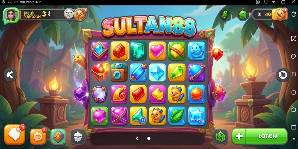 Screenshot gameplay menunjukkan serunya bermain Match-3 di SULTAN88.