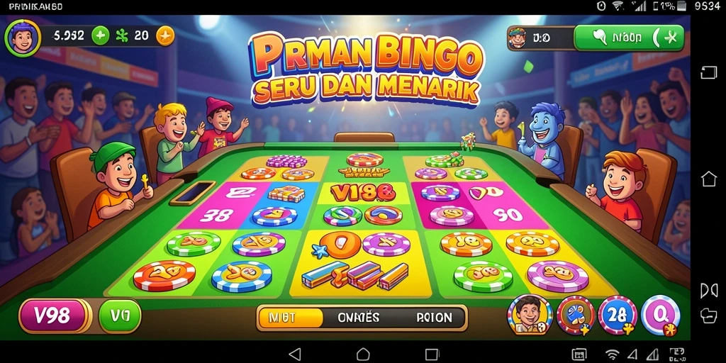 Tampilan gameplay Bingo V98 yang menarik dan interaktif.